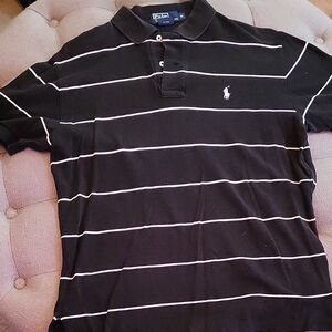 Polo by Ralph Lauren Black and White Striped Polo Shirt